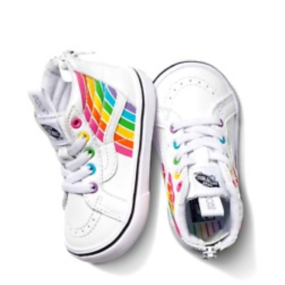VANS TODDLER SK8-HI ZIP RAINBOW Sz 7